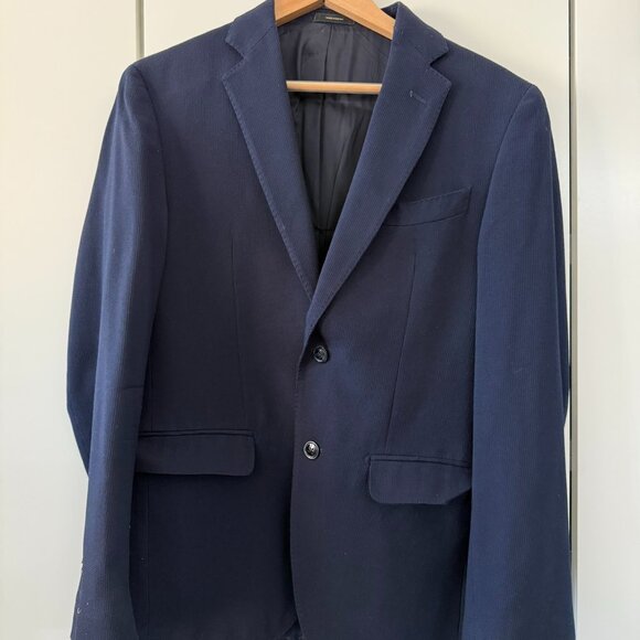 Massimo Dutti Wool Blend Suit Blazer in Dark Navy Blue - Men US 38